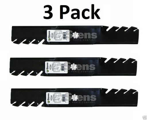 3 Pack Stens 302-440 Toothed Mower Blade for John Deere GY20852 GX21784 AM141035