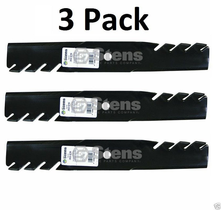 3 Pack Stens 302-616 Toothed Blade for Simplicity 5020843 5020843SM Snapper Pro