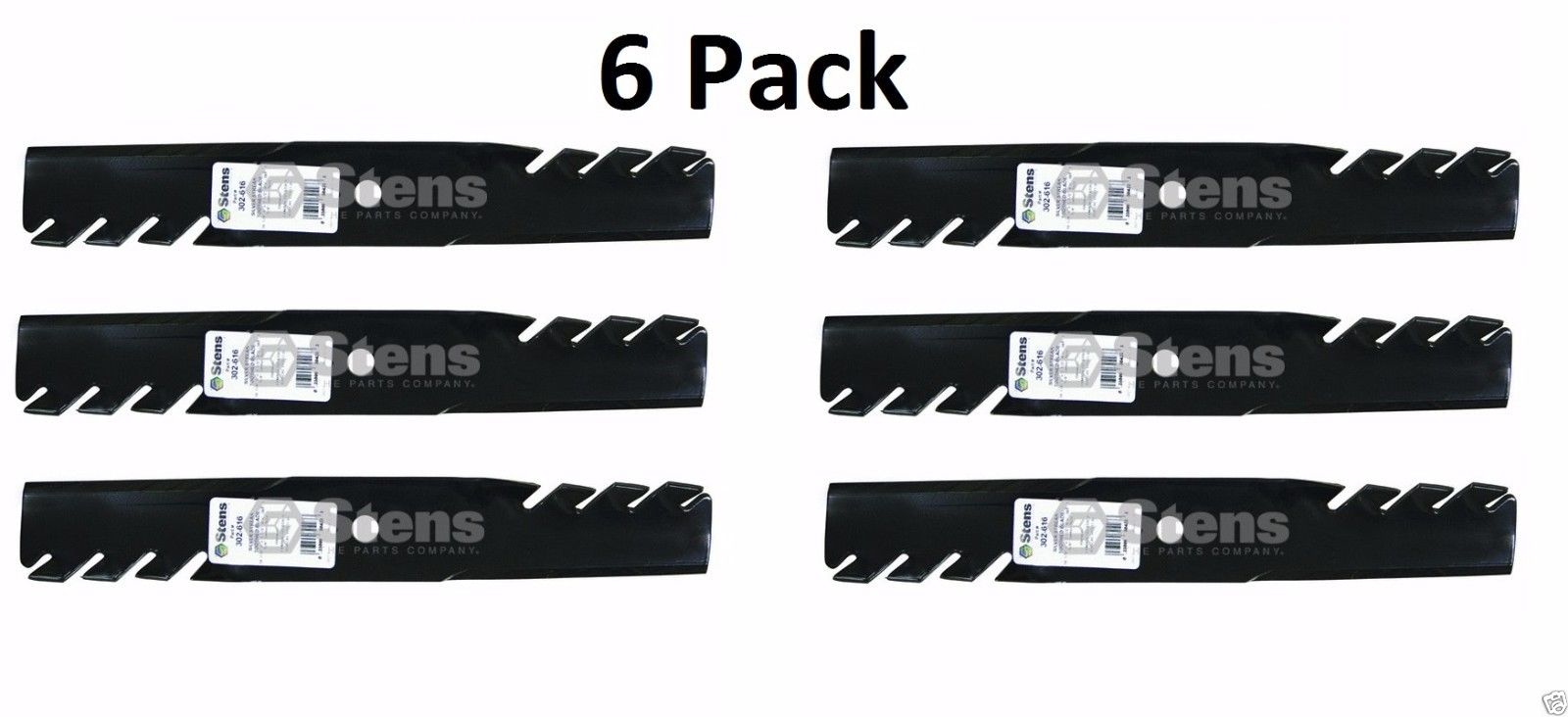 6 Pack Stens 302-616 Toothed Blade for Ariens 00273000 04919100 04920600 4919100