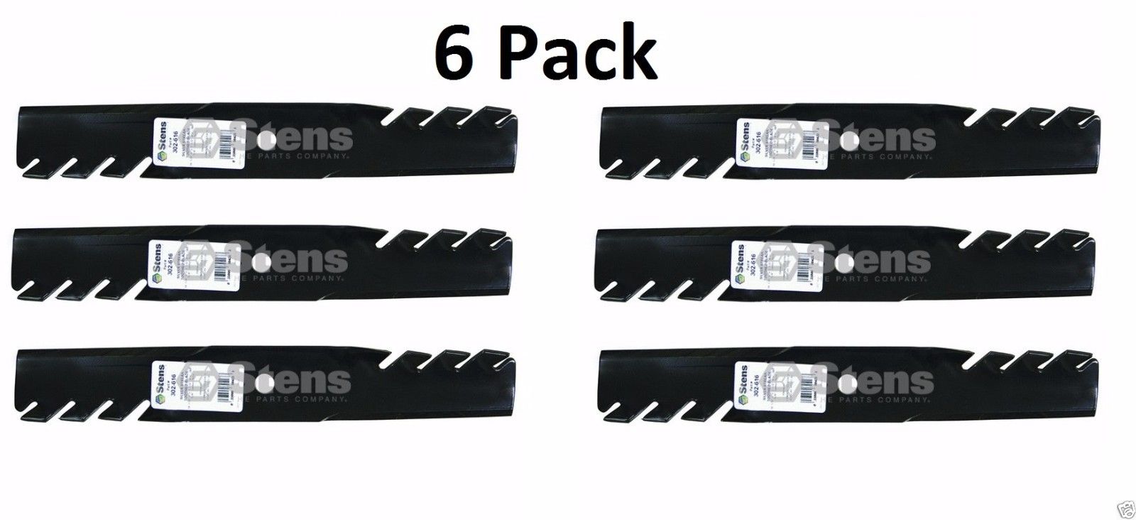 6 Pack Stens 302-616 Toothed Blade for Bobcat 03239 112111-01 2722543-01 32061