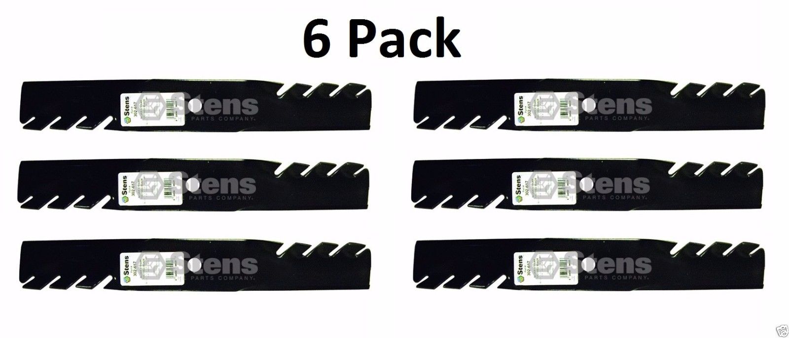 6 Pack Stens 302-617 Toothed Blade for Great Dane D18086 GDU10230