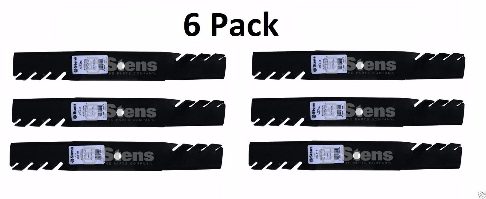6 Pack Stens 302-618 Toothed Blade for Encore 363046 363291 823004