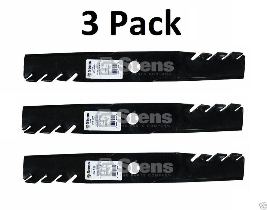 3 Pack Stens 302-619 Toothed Blade for Toro 109-6873