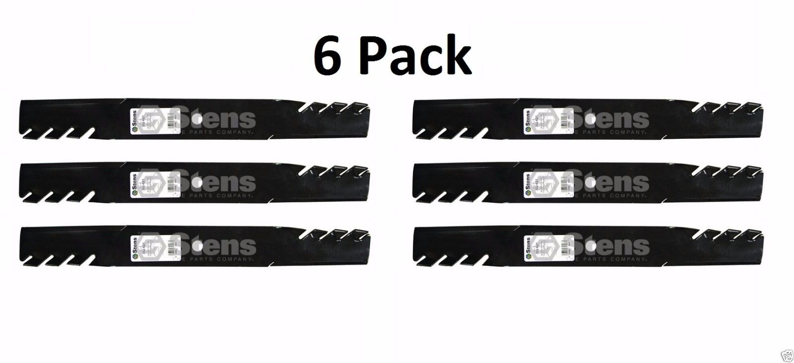 6 Pack Stens 302-621 Toothed Blade for Hustler 794859 Great Dane D18036 GDU10232