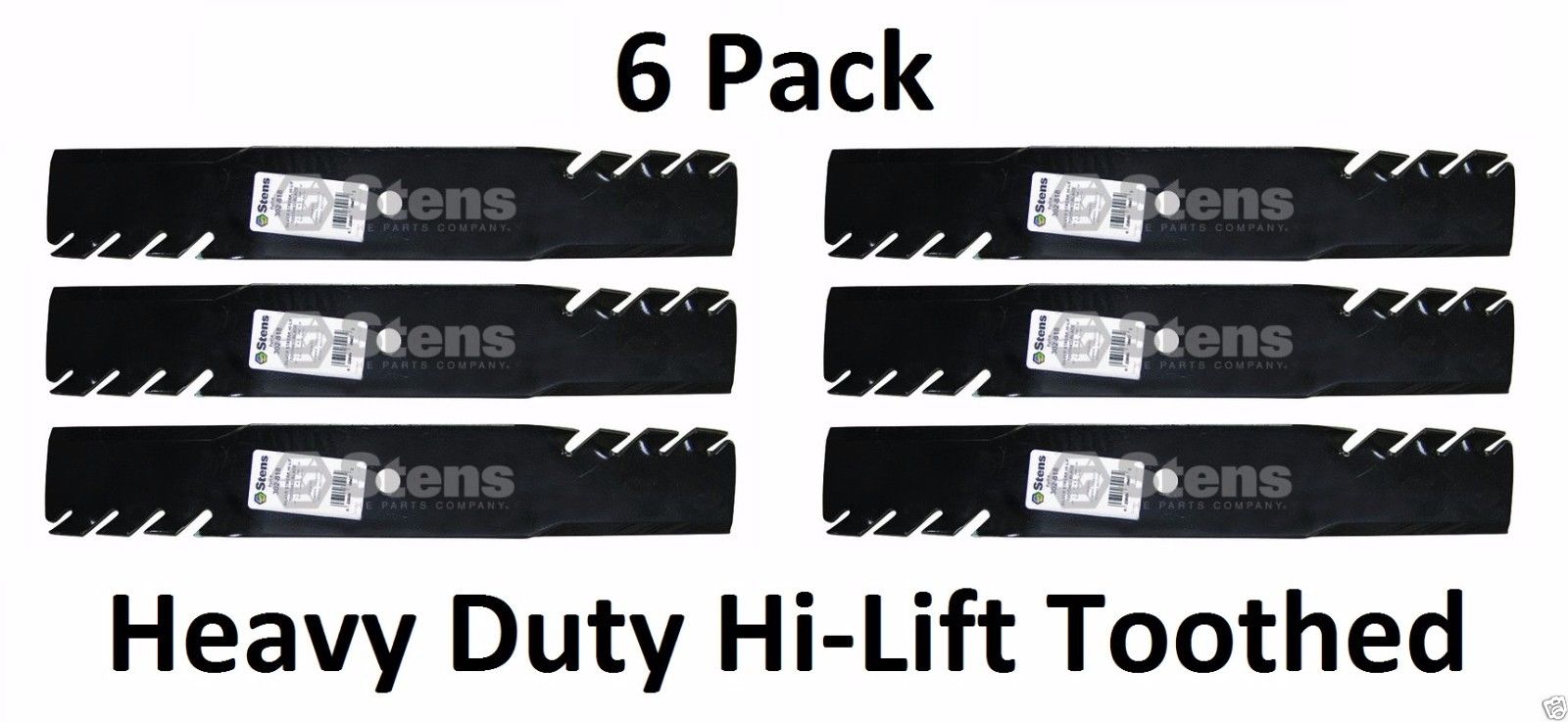 6 Pack Stens 302-818 Hi-Lift Toothed Blade for Encore 363046 363291 823004