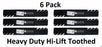 6 Pack Stens 302-818 Hi-Lift Toothed Blade for Great Dane D18037 GDU10231