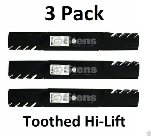 3 Pack Stens 302-820 Toothed Hi-Lift Blade for Bad Boy 038-6002-00 038-6050-00
