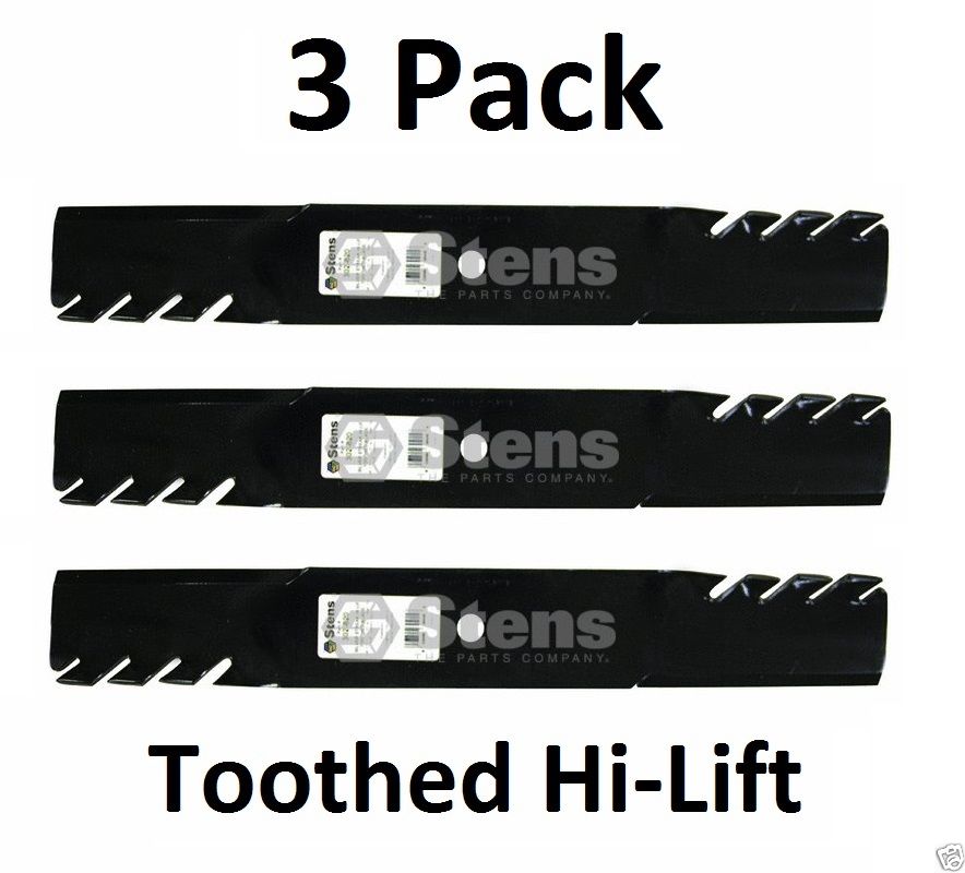 3 Pack Stens 302-820 Toothed Hi-Lift Blade for Bad Boy 038-6002-00 038-6050-00