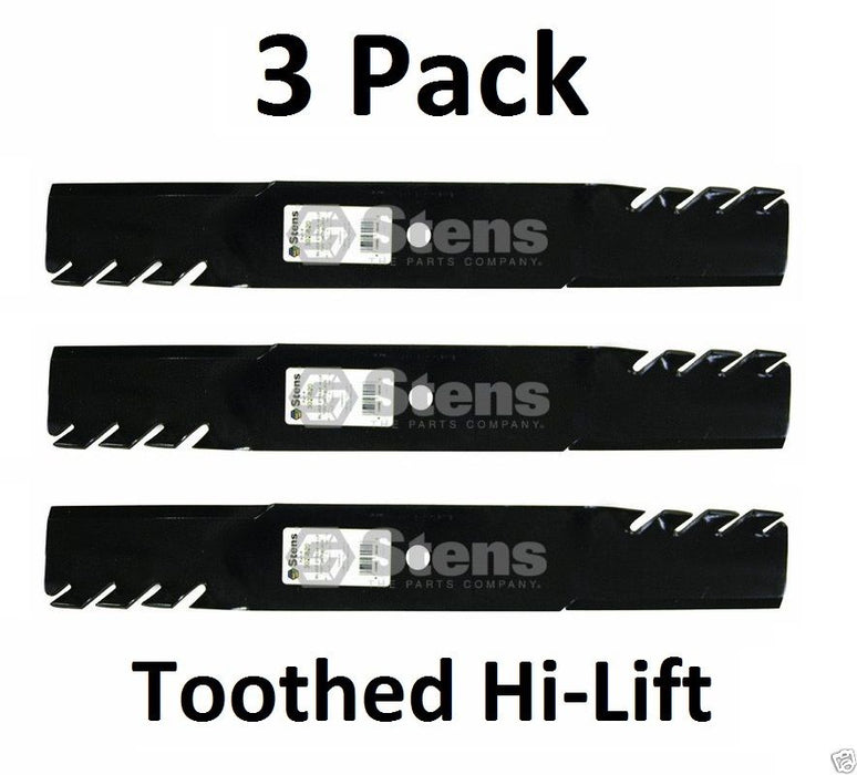3 Pack Stens 302-820 Toothed Hi-Lift Blade Fits Dixie Chopper 30227-60 30227-60H