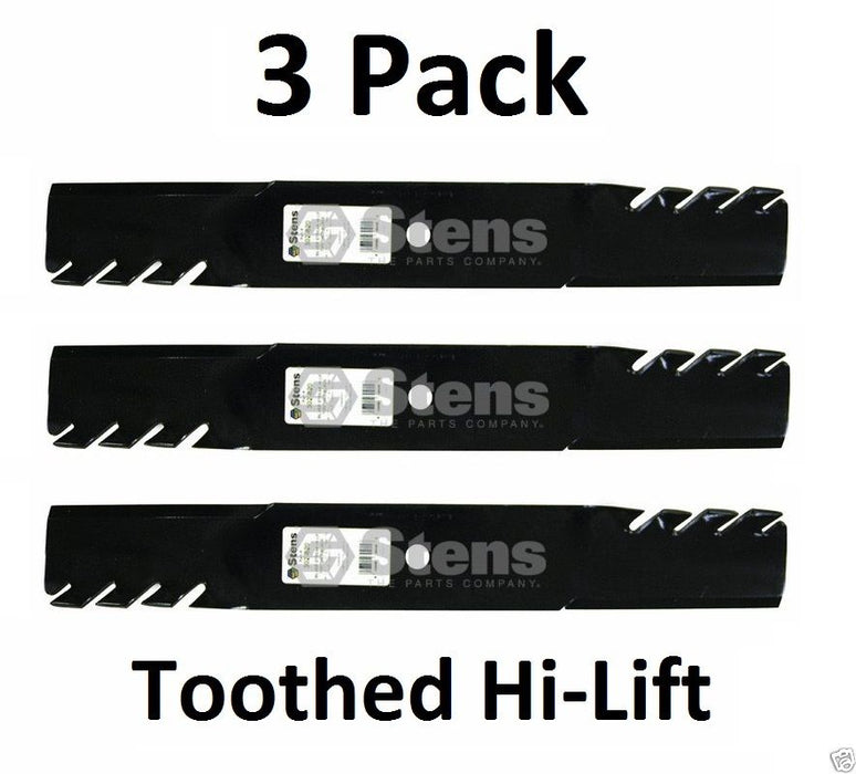 3 Pack Stens 302-820 Toothed Hi-Lift Blade for Dixon 539119871 539129747 18931