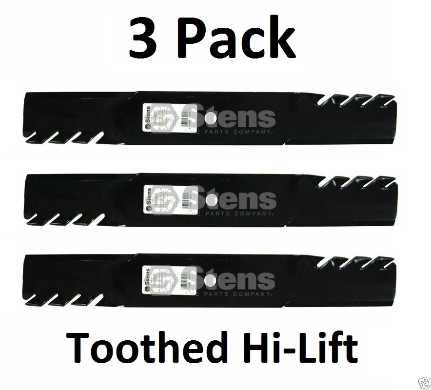 3 Stens 302-820 Toothed Hi-Lift Blades Fits Toro 105-7777-03 108-1114 110-0405