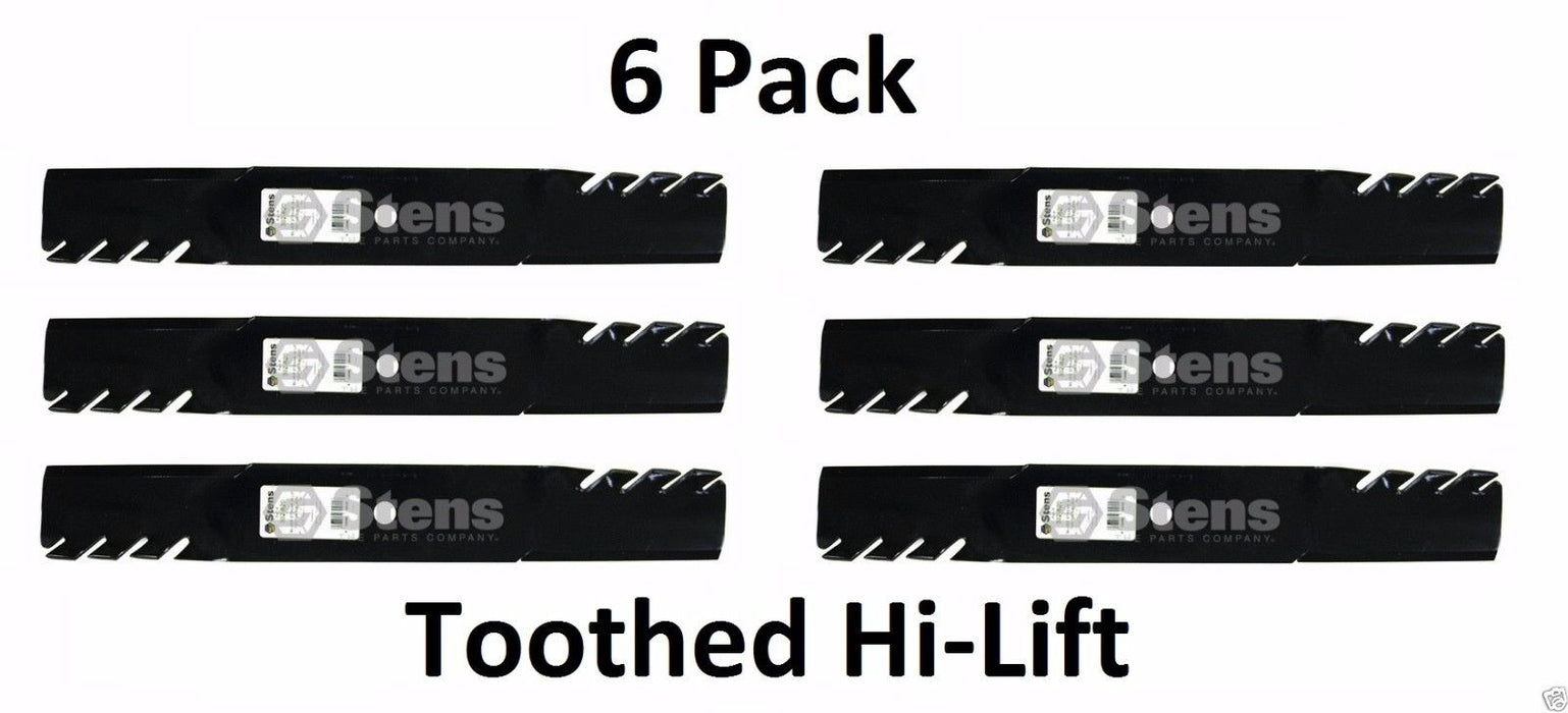 6 Pack Stens 302-820 Toothed Hi-Lift Blade for Bad Boy 038-6002-00 038-6050-00