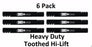 6 Stens 302-827 Toothed Hi-Lift Blade Fits Exmark 116-5171-S 103-6404-S 103-6399
