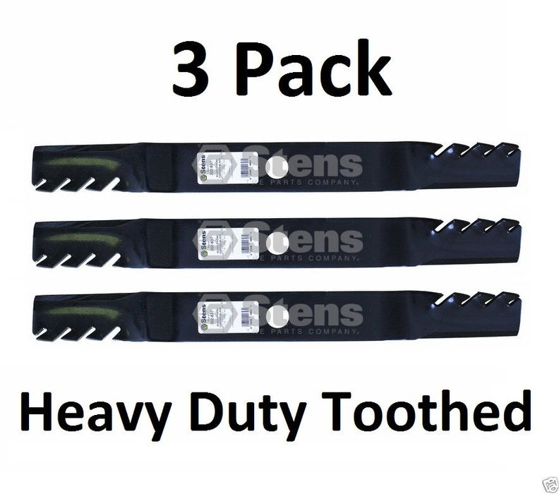 3 Pack Stens 302-837 Heavy Duty Toothed Blade for Kubota K5677-34340