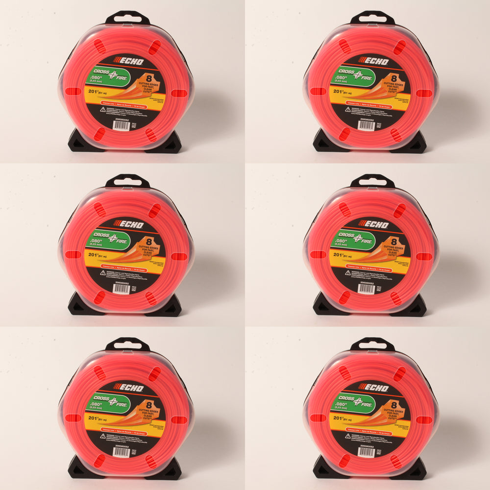 6 PK Echo 306080052 Crossfire .080" String Trimmer Line 1/2 lb Donut