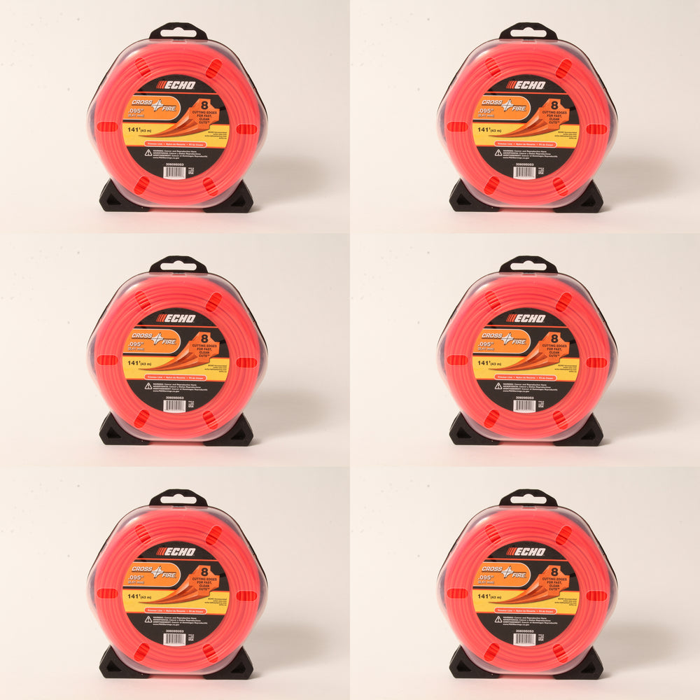 6 PK Echo 306095053 Crossfire .095" String Trimmer Line 1/2 lb Donut
