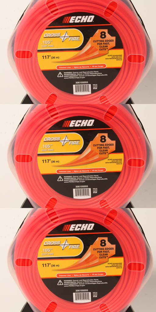 3 PK Echo 306105055 Crossfire .105" String Trimmer Line 1/2 lb Donut