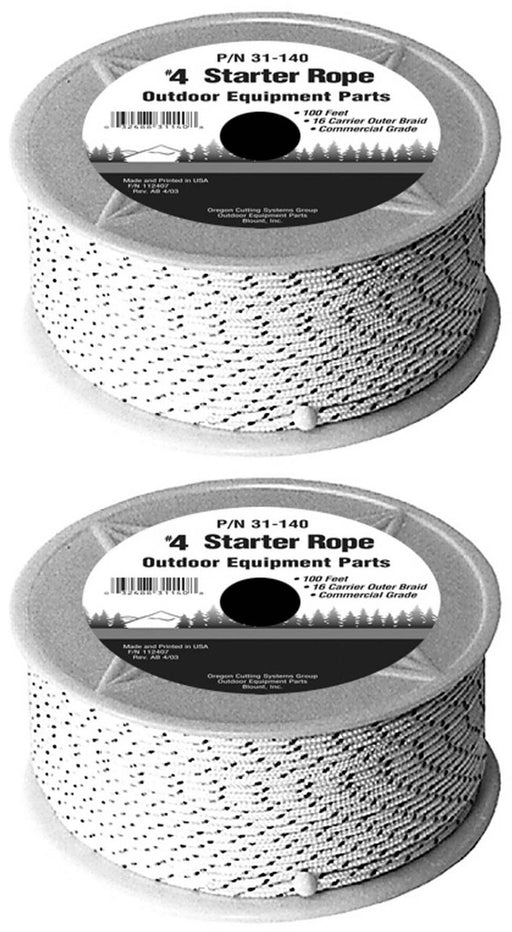 2 PK Genuine Oregon 31-140 Recoil Starter Rope #4 x 100' Braided Nylon 1/8"