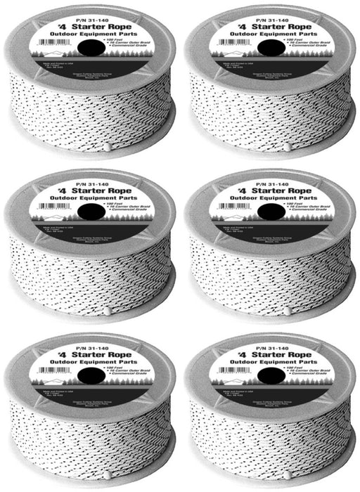 6 PK Genuine Oregon 31-140 Recoil Starter Rope #4 x 100' Braided Nylon 1/8"