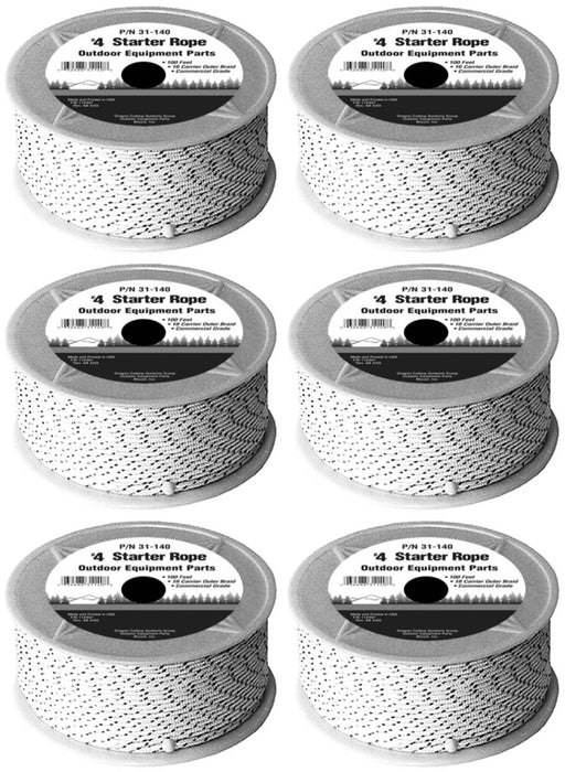 6 PK Genuine Oregon 31-140 Recoil Starter Rope #4 x 100' Braided Nylon 1/8"