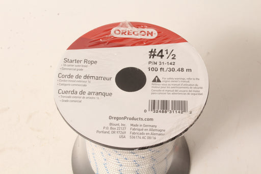 Genuine Oregon 31-142 Recoil Starter Rope #4-1/2 x 100' Braided Nylon 9/64"