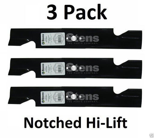 3 Pack Stens 310-003 Notched Hi-Lift Blade for Bobcat 03239 112111-01 32061A