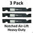 3 Pack Stens 310-052 Notched Air-Lift Blade for Bad Boy 038-3000-00 038-5202-00