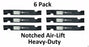 6 Pack Stens 310-052 Notched Air-Lift Blade Fits Bad Boy 038-3000-00 038-5202-00
