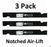 3 Pack Stens 310-078 Notched Air-Lift Blade for Giant Vac 0788 Lastec P-128