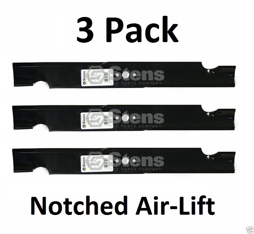 3 Pack Stens 310-078 Notched Air-Lift Blade for Giant Vac 0788 Lastec P-128