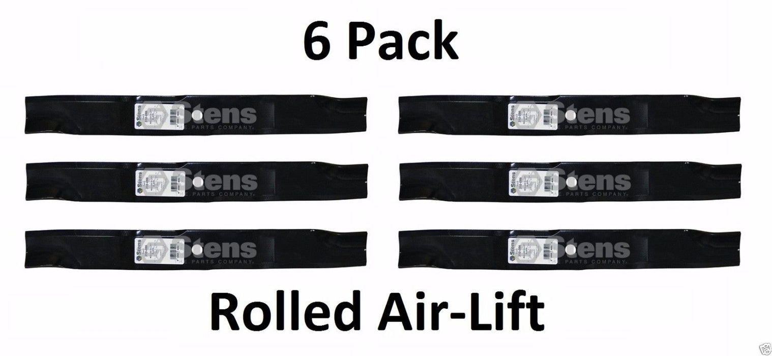 6 Pack Stens 310-086 Rolled Hi-Lift Mower Blade for John Deere GDU10232