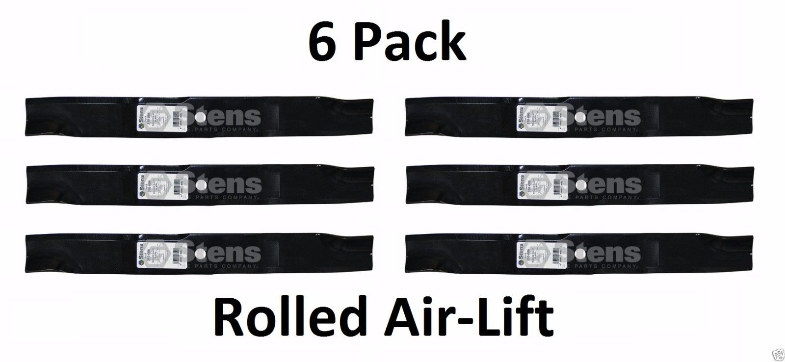6 Pack Stens 310-086 Rolled Hi-Lift Mower Blade for John Deere GDU10232