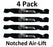 4 Pack Stens 310-540 Notched Air-Lift Blade for Troy Bilt 1910917