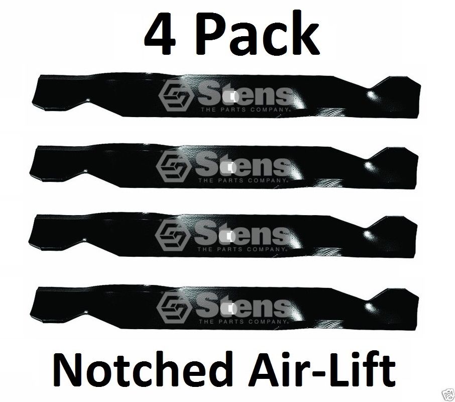 4 Pack Stens 310-540 Notched Air-Lift Blade for Troy Bilt 1910917