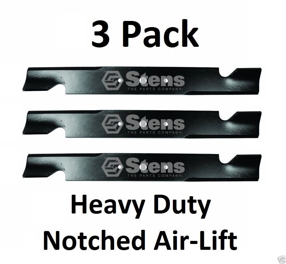 3 Pack Stens 315-872 Notched HD Air-Lift Blade for Simplicity 5022808 5022808SM