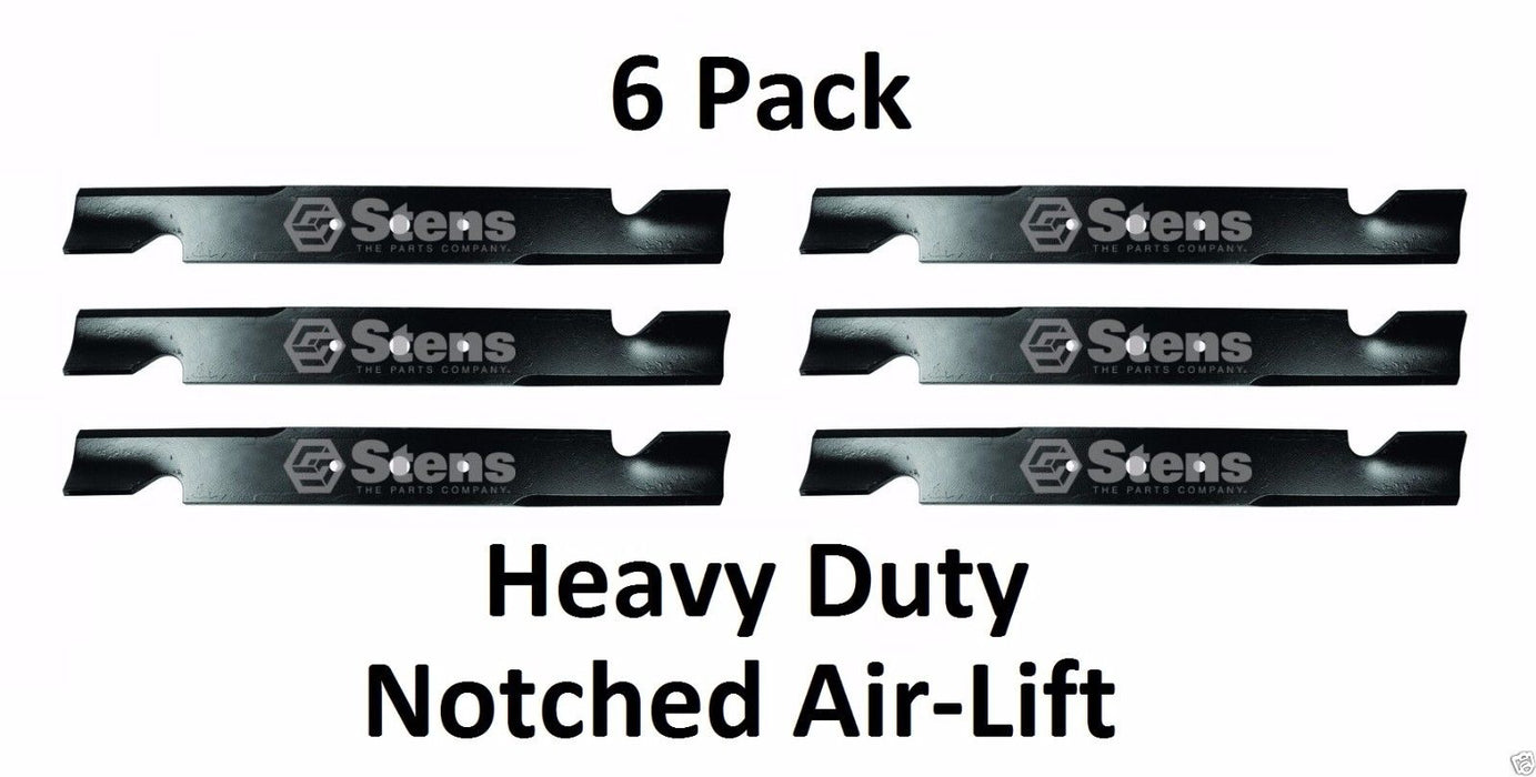 6 Pack Stens 315-872 Notched Air-Lift Blade Fits Ferris 1520842 1520842S 5020842