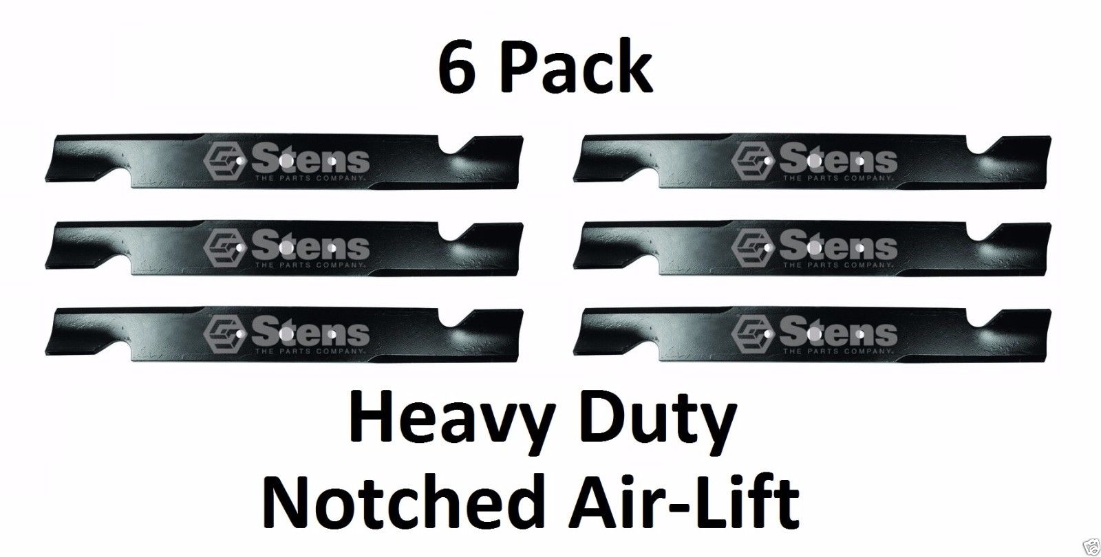 6 Pack Stens 315-872 Notched Heavy Duty Air-Lift Blade for Snapper Pro 5020842