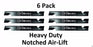 6 Pack Stens 315-872 Notched Heavy Duty Air-Lift Blade for Snapper Pro 5020842