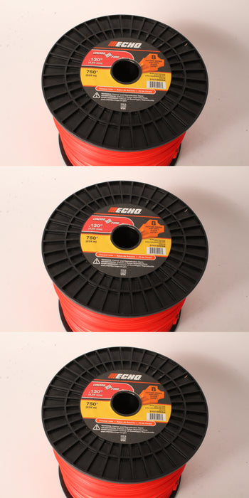 3 PK Echo 316130054 Crossfire .130" String Trimmer Line 5 lb Spool 750'