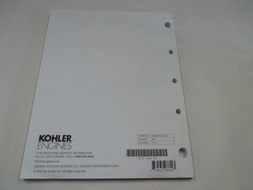 Kohler 32-690-01 Service Manual For SV710-740 SV810-840 Courage & Courage Pro