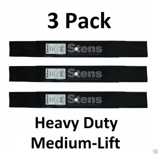 3 Pack Stens 320-006 Heavy Duty Medium-Lift Blade for Grasshopper 320242 320243