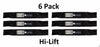 6 Pack Stens 320-375 Hi-Lift Blade Fits Gravely 00450300 PM148M PM152M PM160M