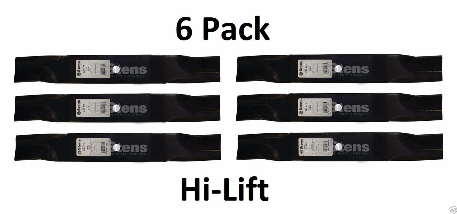 6 Pack Stens 320-375 Hi-Lift Blade Fits Gravely 00450300 PM148M PM152M PM160M