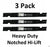 3 Pack Stens 320-425 HD Notched Hi-Lift Blades Fits Grasshopper 320251 320253