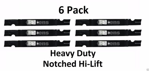 6 Pack Stens 320-425 Heavy Duty Notched Blade Fits Grasshopper 320251 320253