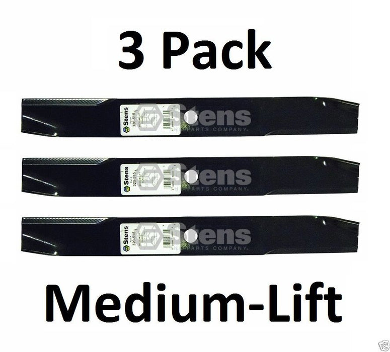 3 Pack Stens 320-515 Medium-Lift Blade for Lesco 050155 50155