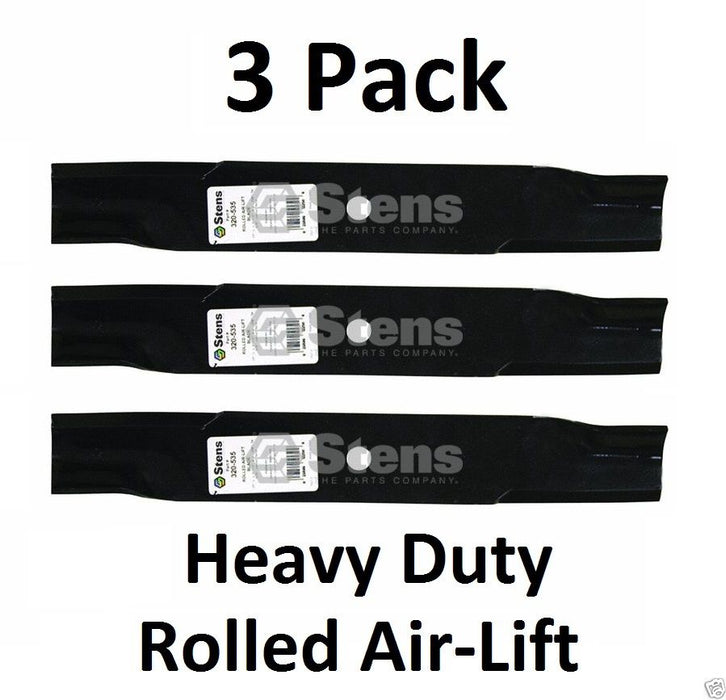 3 Pack Stens 320-535 HD Rolled Air-Lift Blades Fits Ariens 08779200 08779251