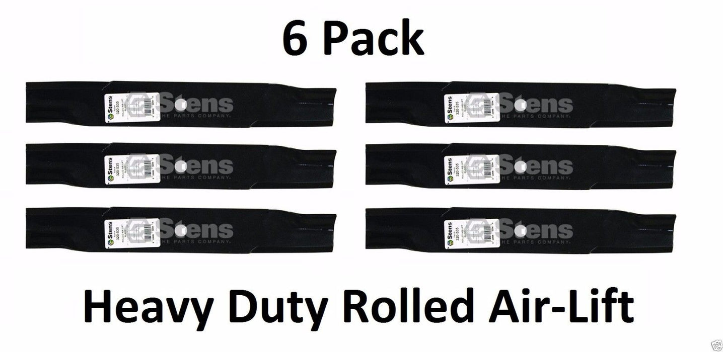 6 Pack Stens 320-535 Rolled Air-Lift Blade for Toro 113579 30227