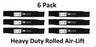 6 Pack Stens 320-535 Rolled Air-Lift Blade for Toro 113579 30227