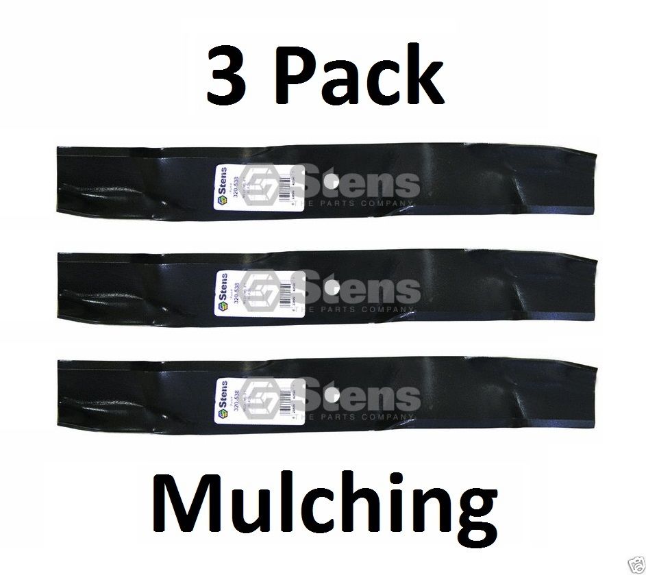 3 Pack Stens 320-538 Mulching Mower Blade for Grasshopper 320240